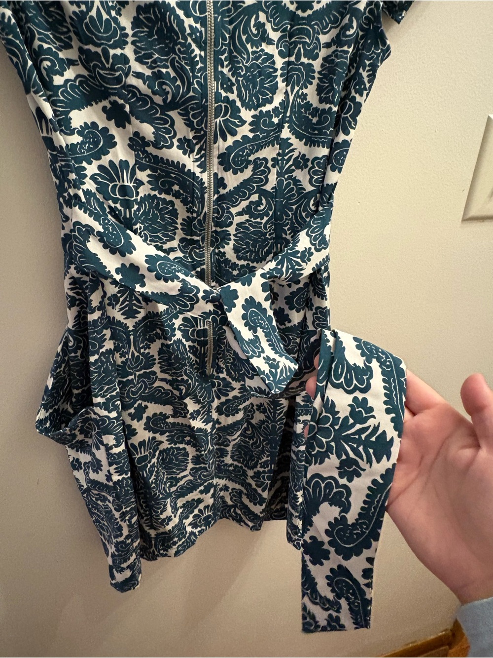 Shein/Inomi Teal Floral Print Short Sleeve Shift Dress - Picture 5 of 5